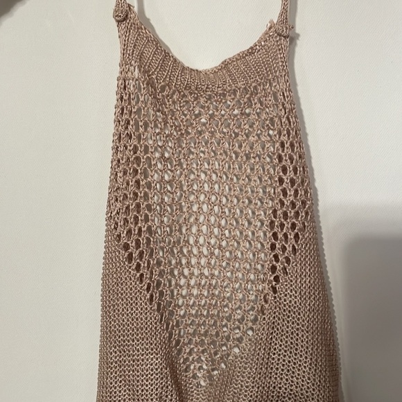 Nude Crochet Bathing Suit Cover Up Crop Top - Picture 11 of 17
